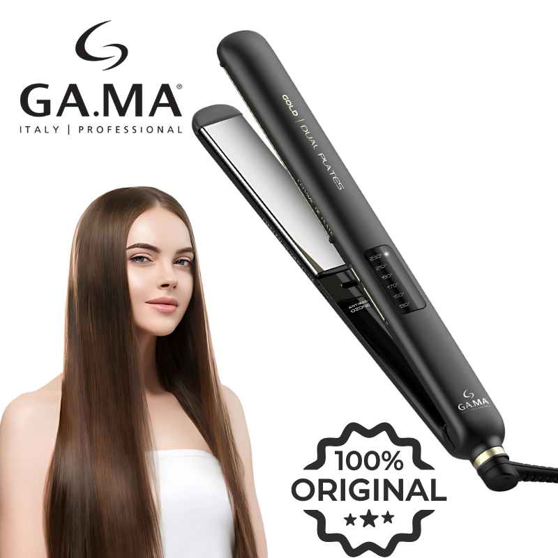 PLANCHA GAMA PROFESIONAL GOLD DUAL PLATES TITANIO